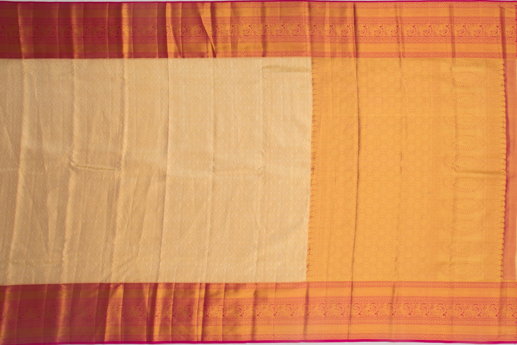 Kanchipuram Silk Tissue Brocade Gold Saree