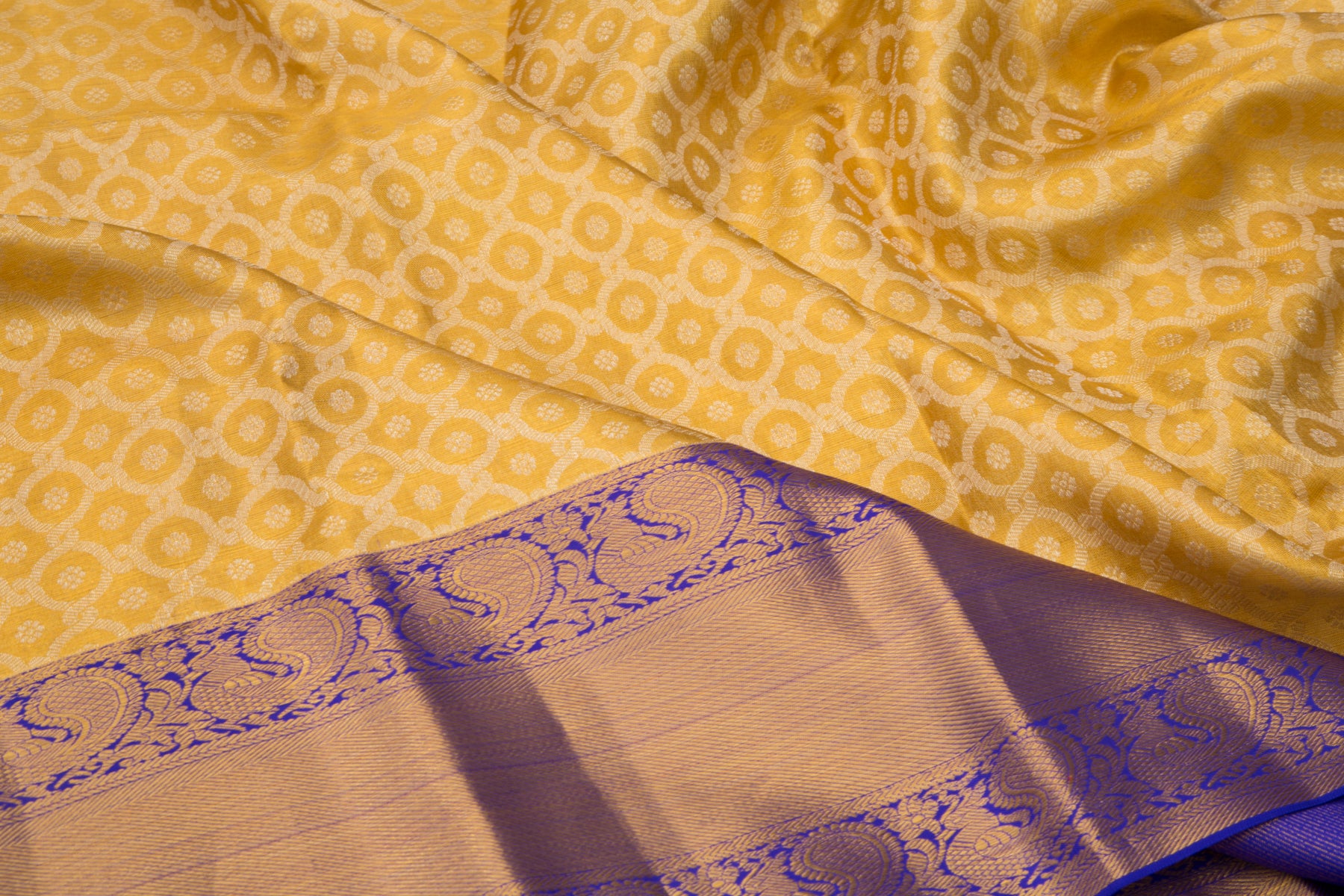 Kanchipuram Silk Tissue Brocade Gold Saree