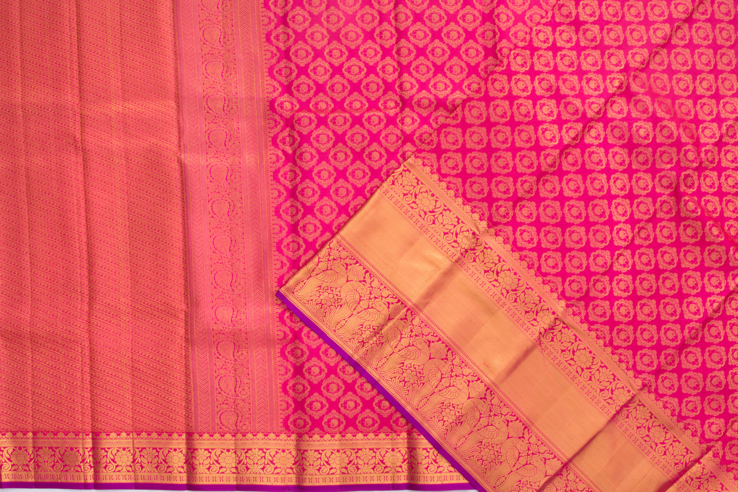 Kanchipuram Silk Brocade Pink Saree/5077227_2.jpg