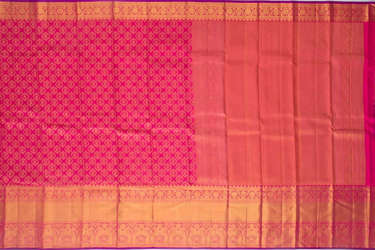 Kanchipuram Silk Brocade Pink Saree