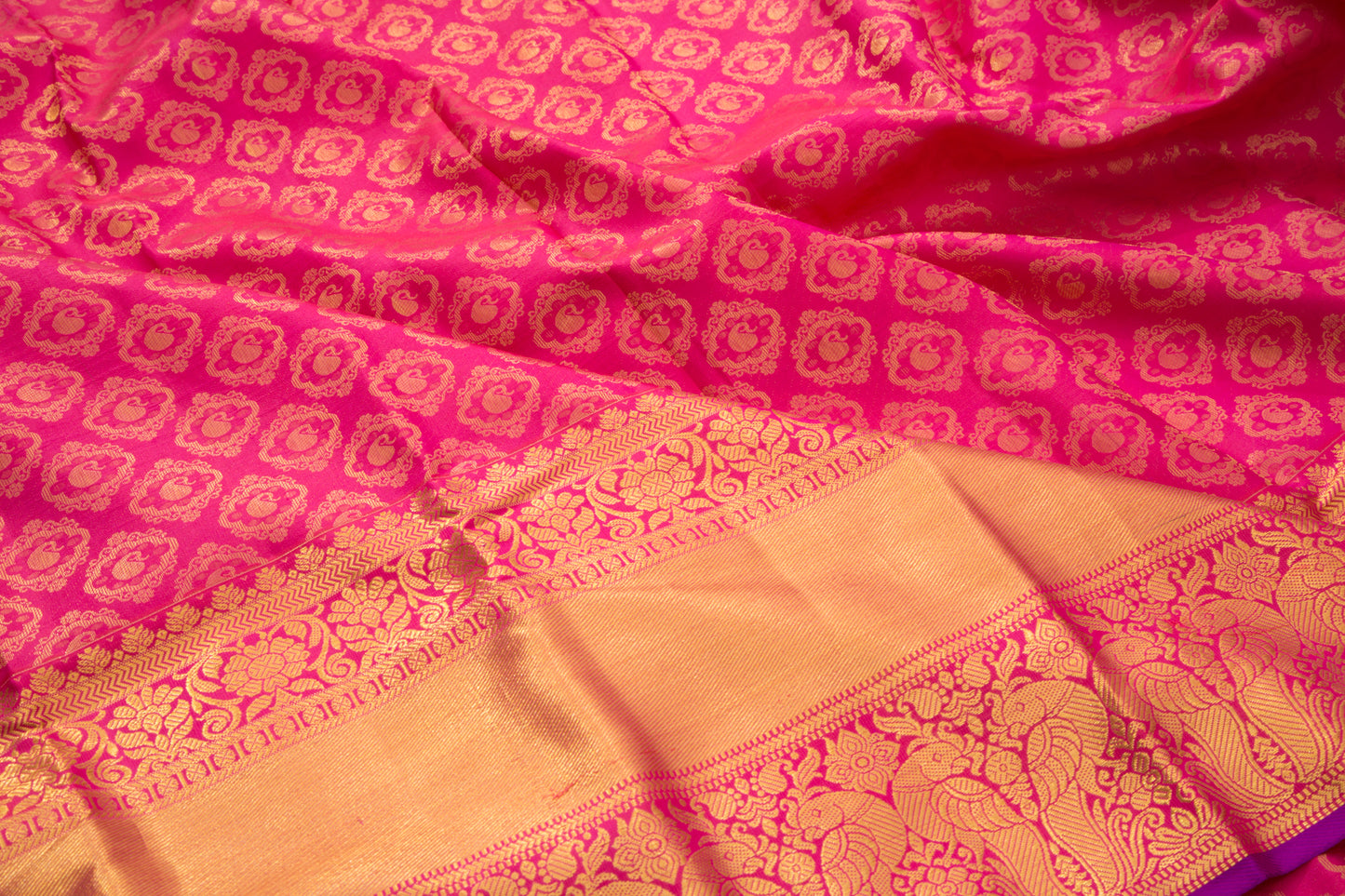 Taranga Kanchi Silk Brocade Pink Saree