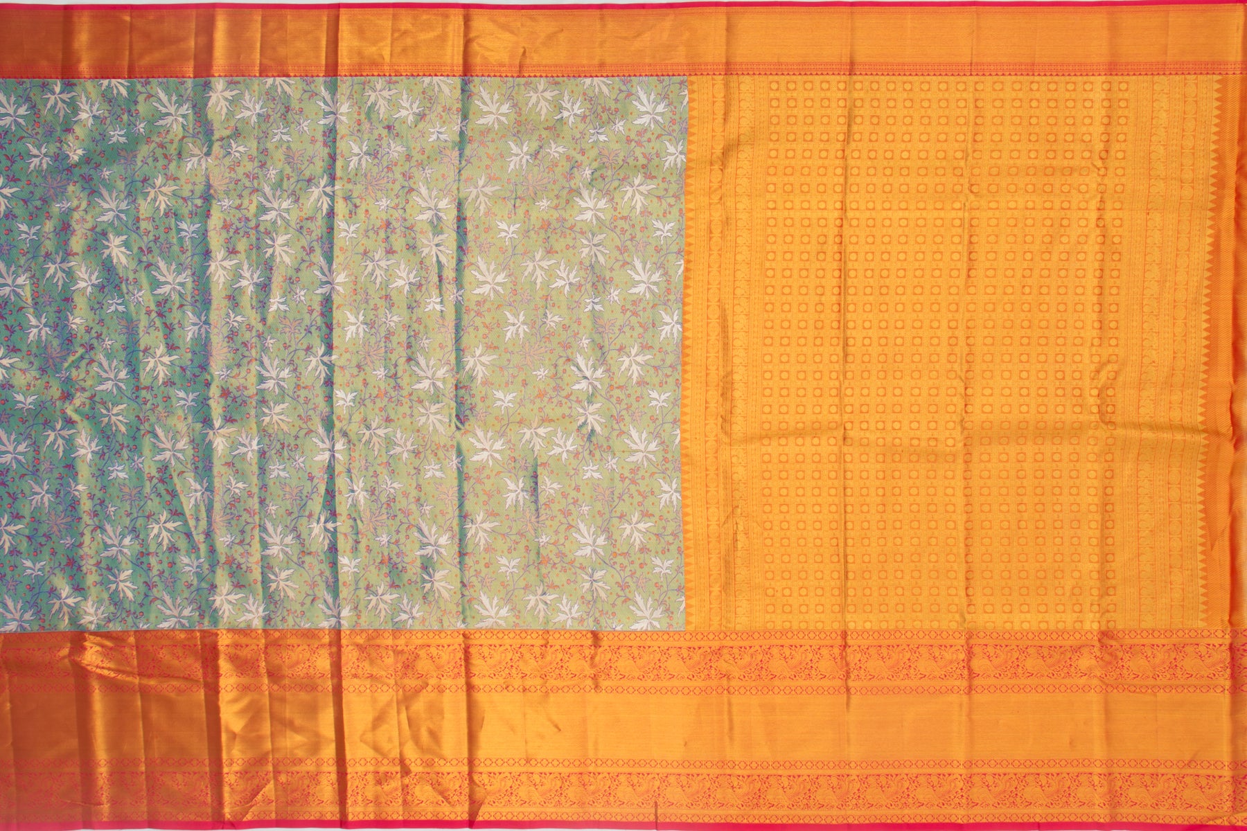 Kanchipuram Silk Tissue Jaal Blue Saree