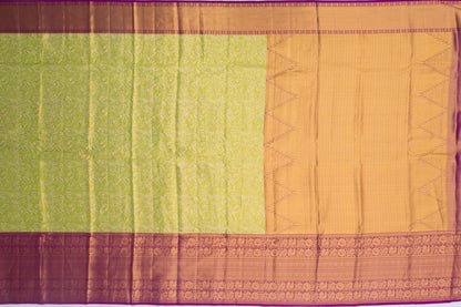 Kanchipuram Silk Tissue Jaal Green Saree