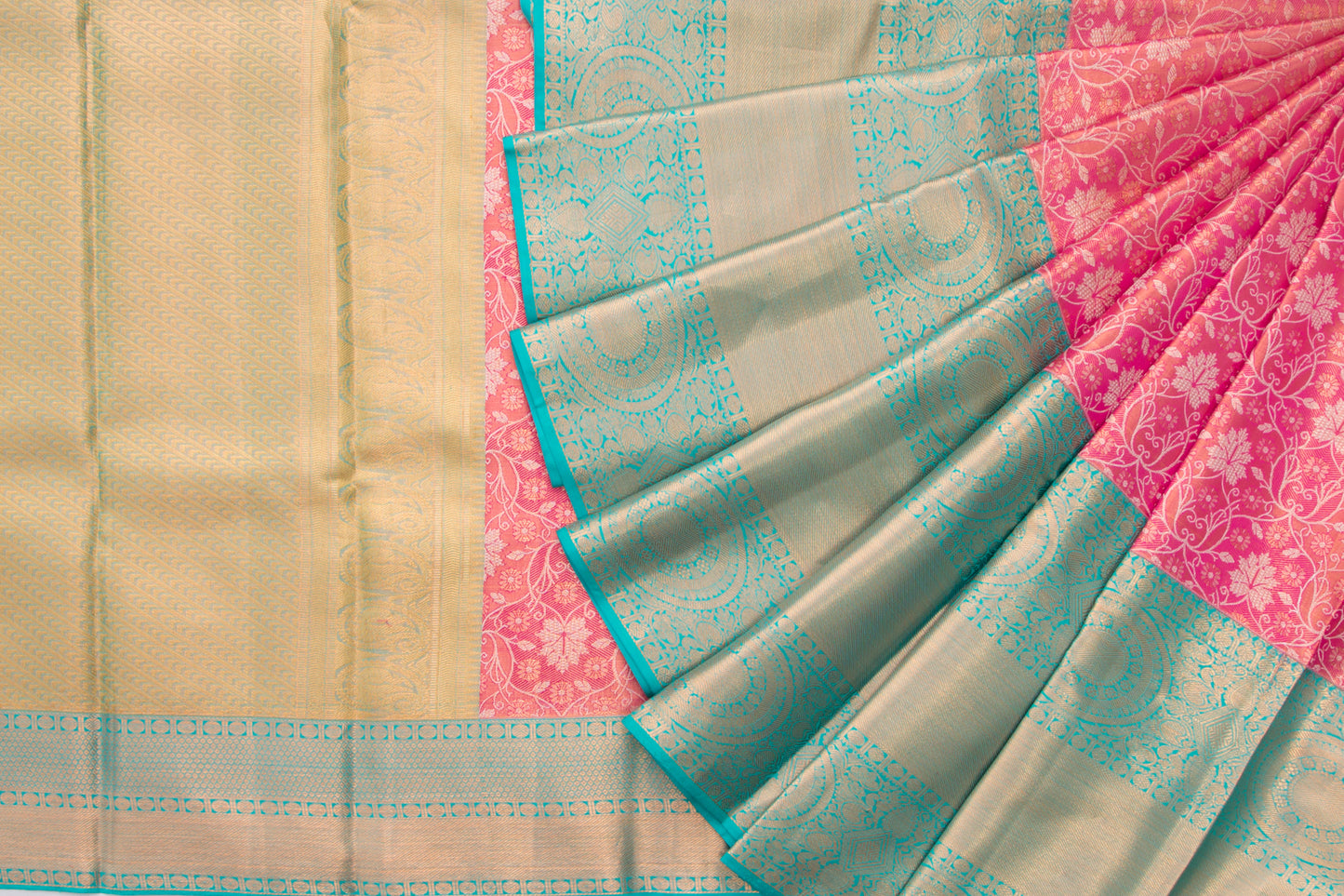 Kanchipuram Silk Tissue Jaal Pink Saree/5077300_2.jpg