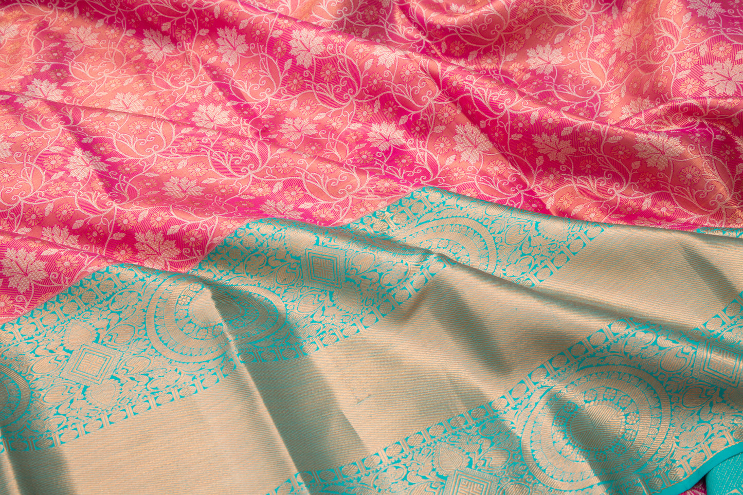 Taranga Kanchi Silk Tissue Jaal Pink Saree