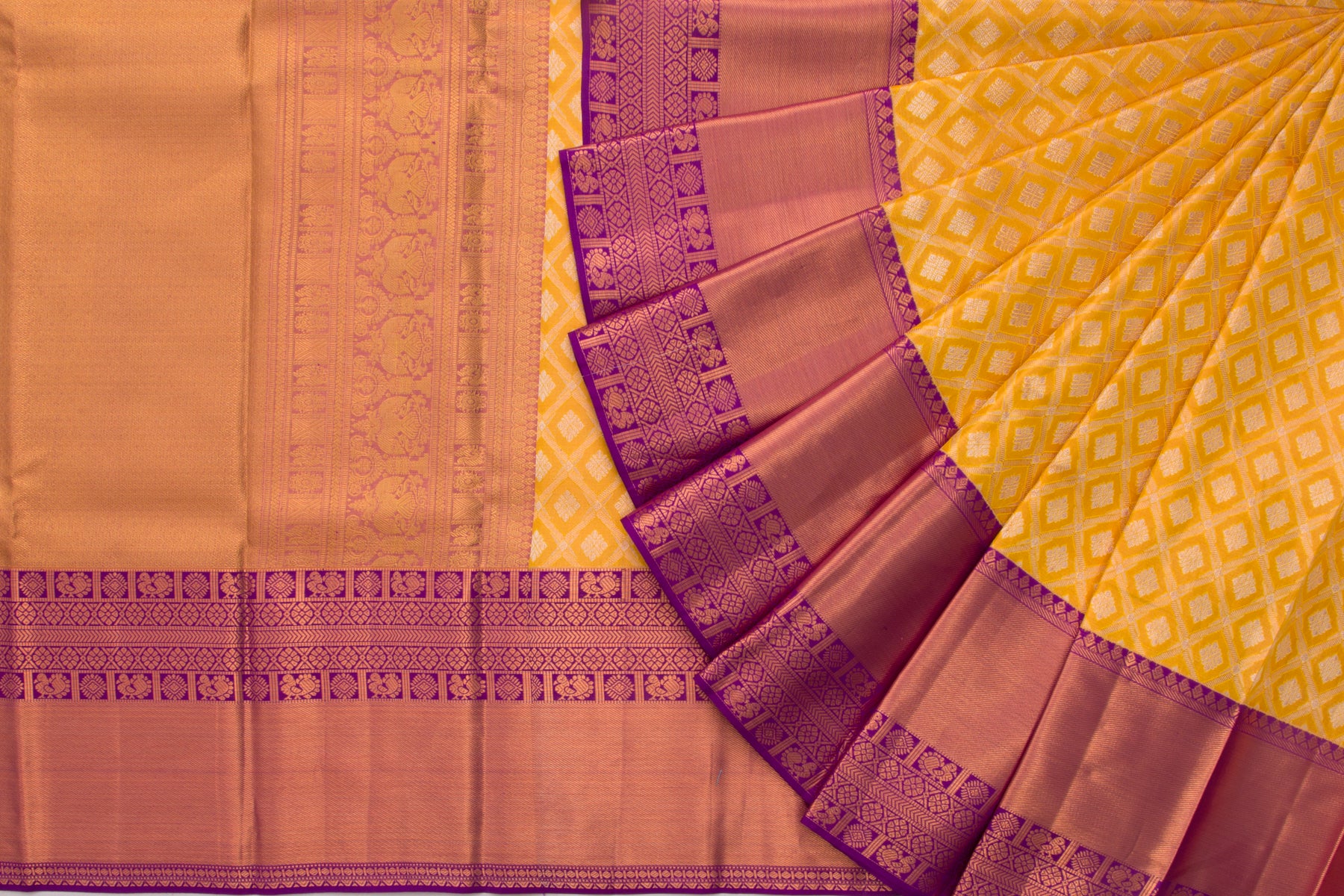 Kanchipuram Silk Tissue Brocade Yellow Saree/5077302_2.jpg