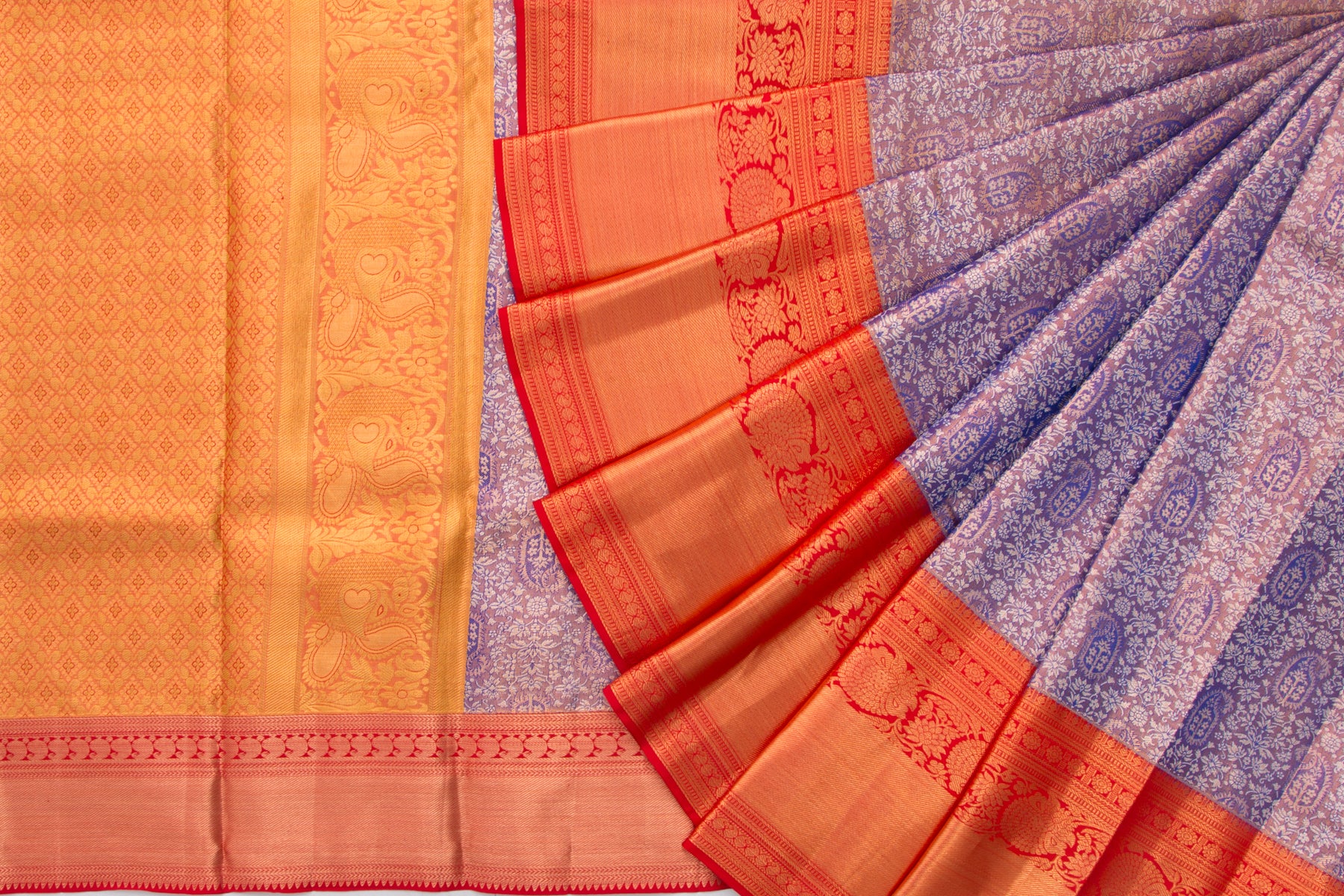 Kanchipuram Silk Tissue Jaal Purple Saree/5077304_2.jpg