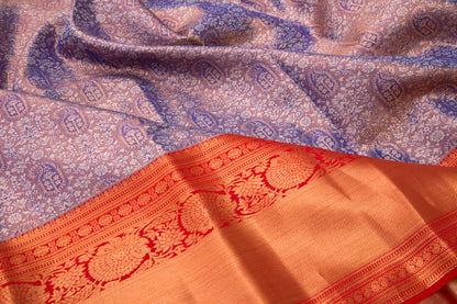 Taranga Kanchi Silk Tissue Jaal Purple Saree