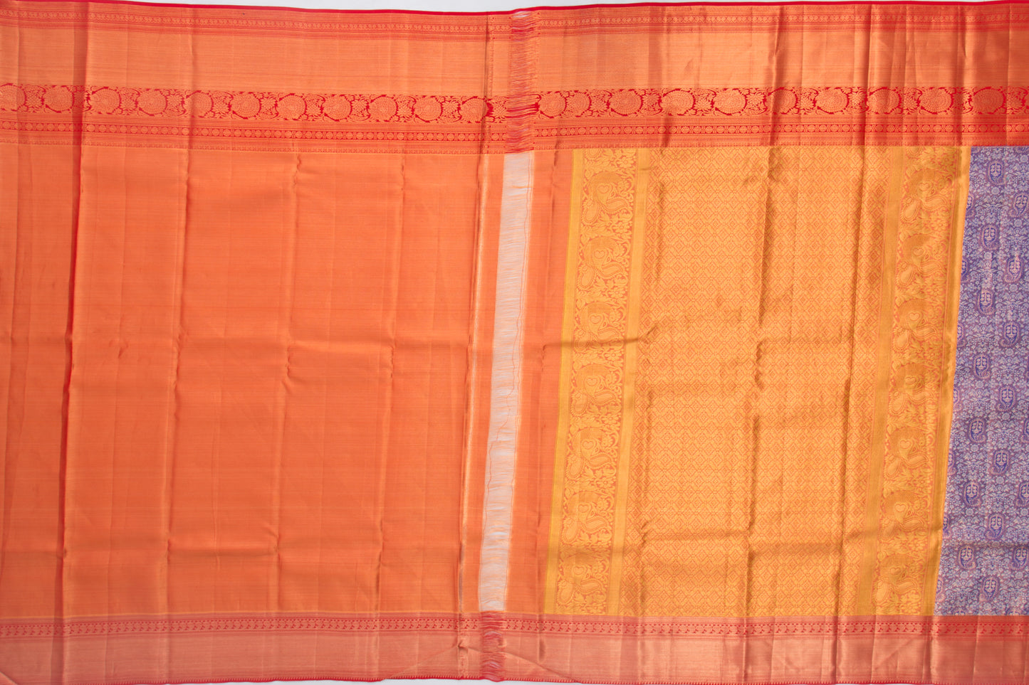 Taranga Kanchi Silk Tissue Jaal Purple Saree