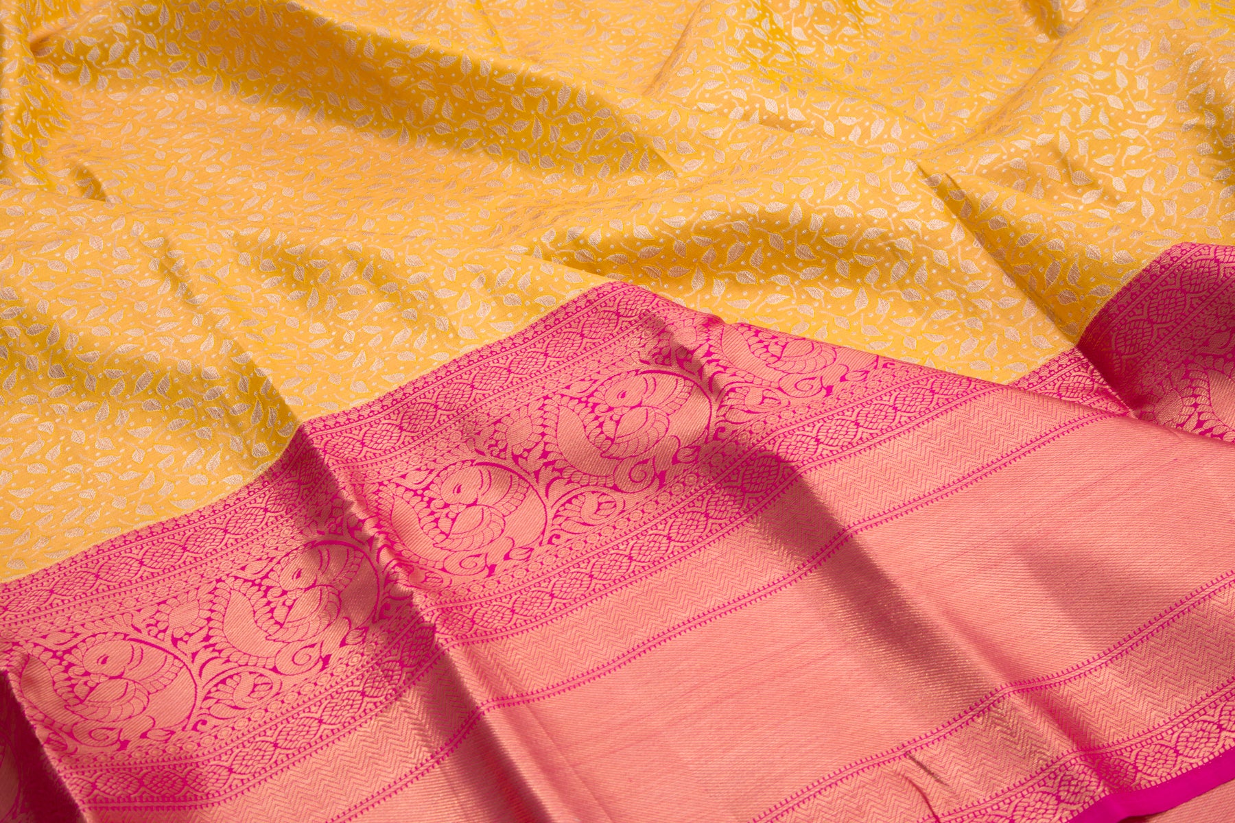 Kanchipuram Silk Tissue Brocade Gold Saree