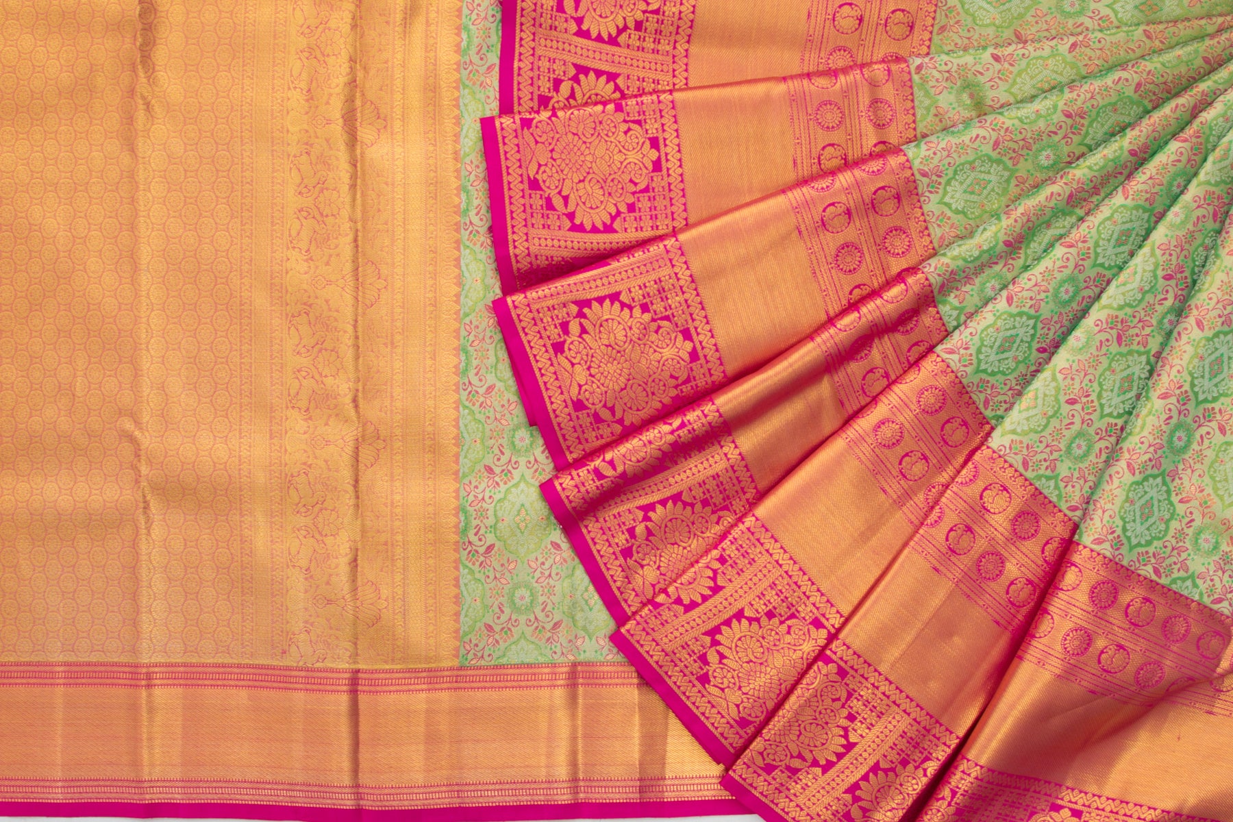 Kanchipuram Silk Tissue Green Saree