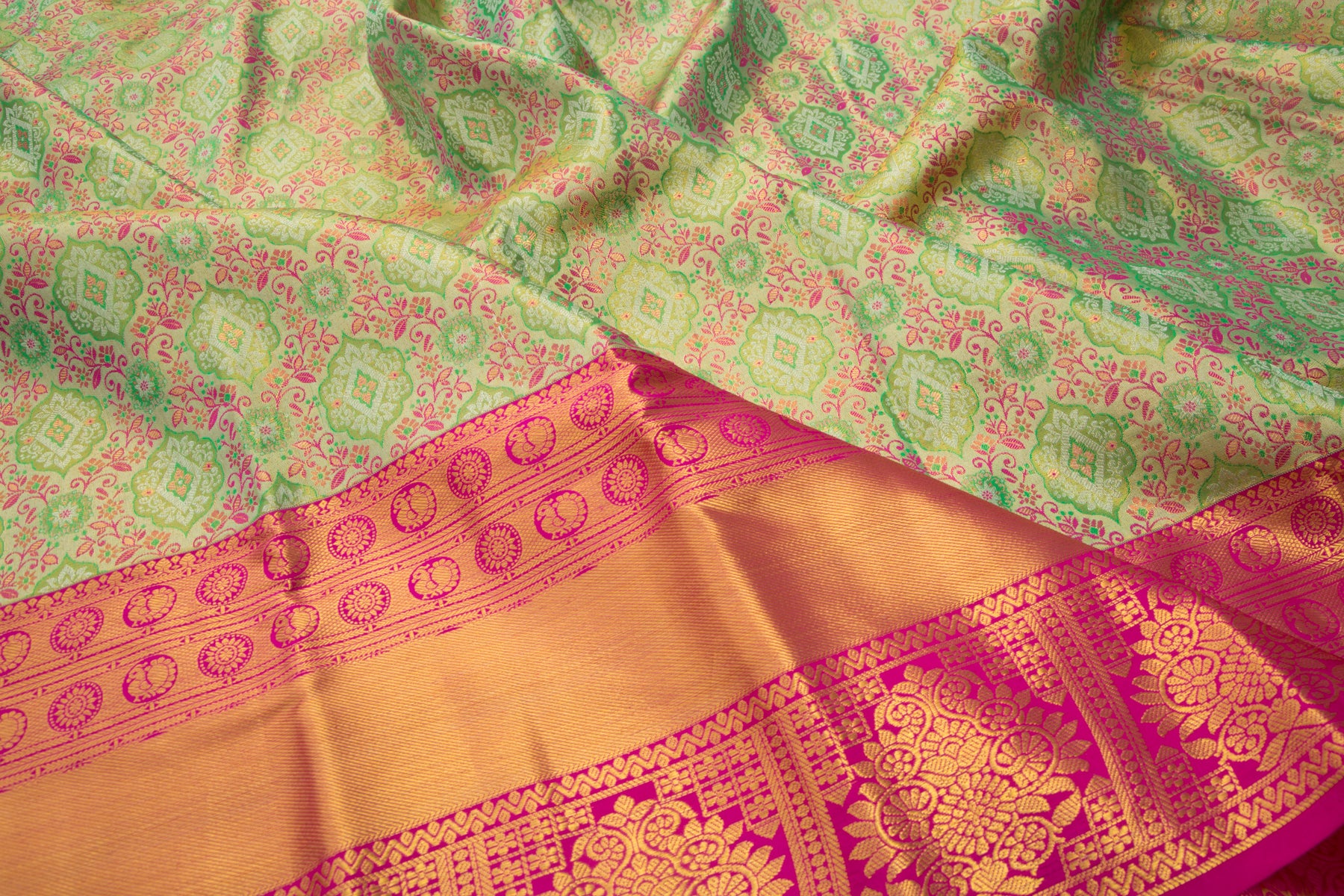 Kanchipuram Silk Tissue Green Saree