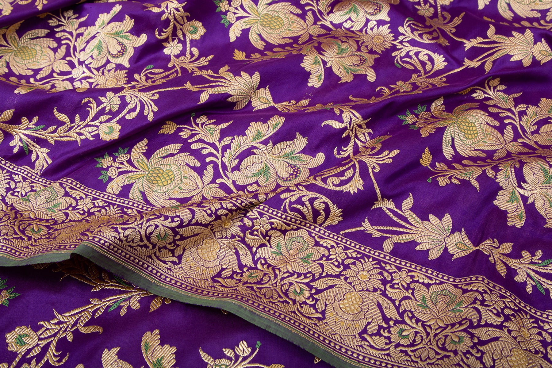 Banarasi Silk Kadwa Jaal Purple Saree