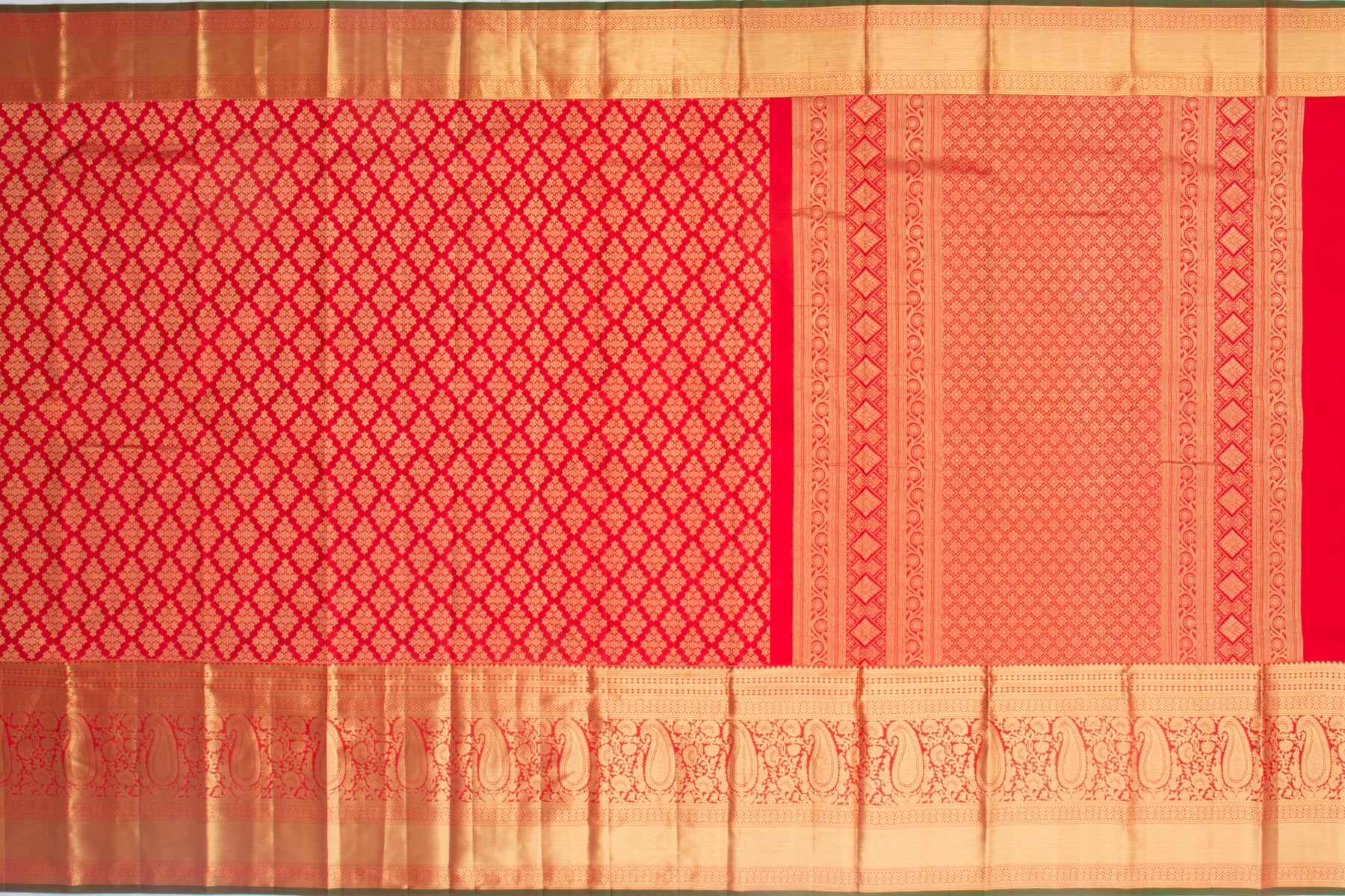 Kanchipuram Silk Brocade Red Saree