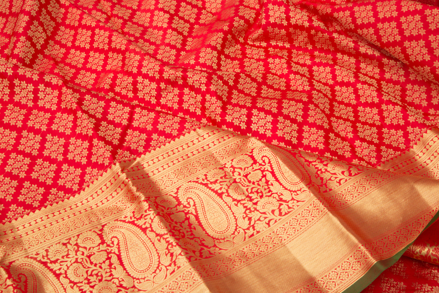 Taranga Kanchi Silk Brocade Red Saree