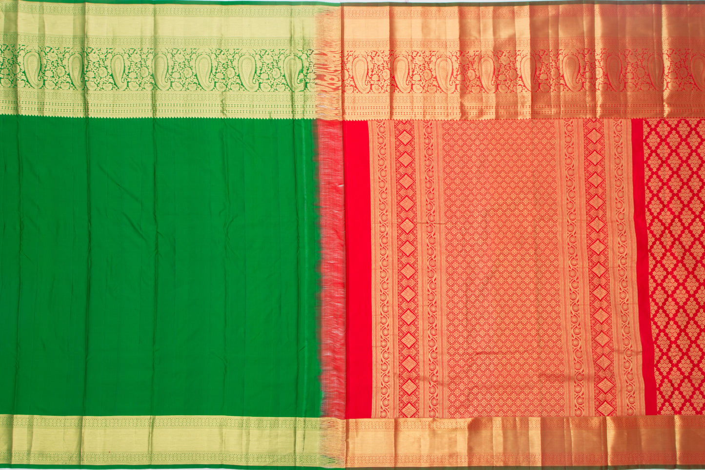 Taranga Kanchi Silk Brocade Red Saree