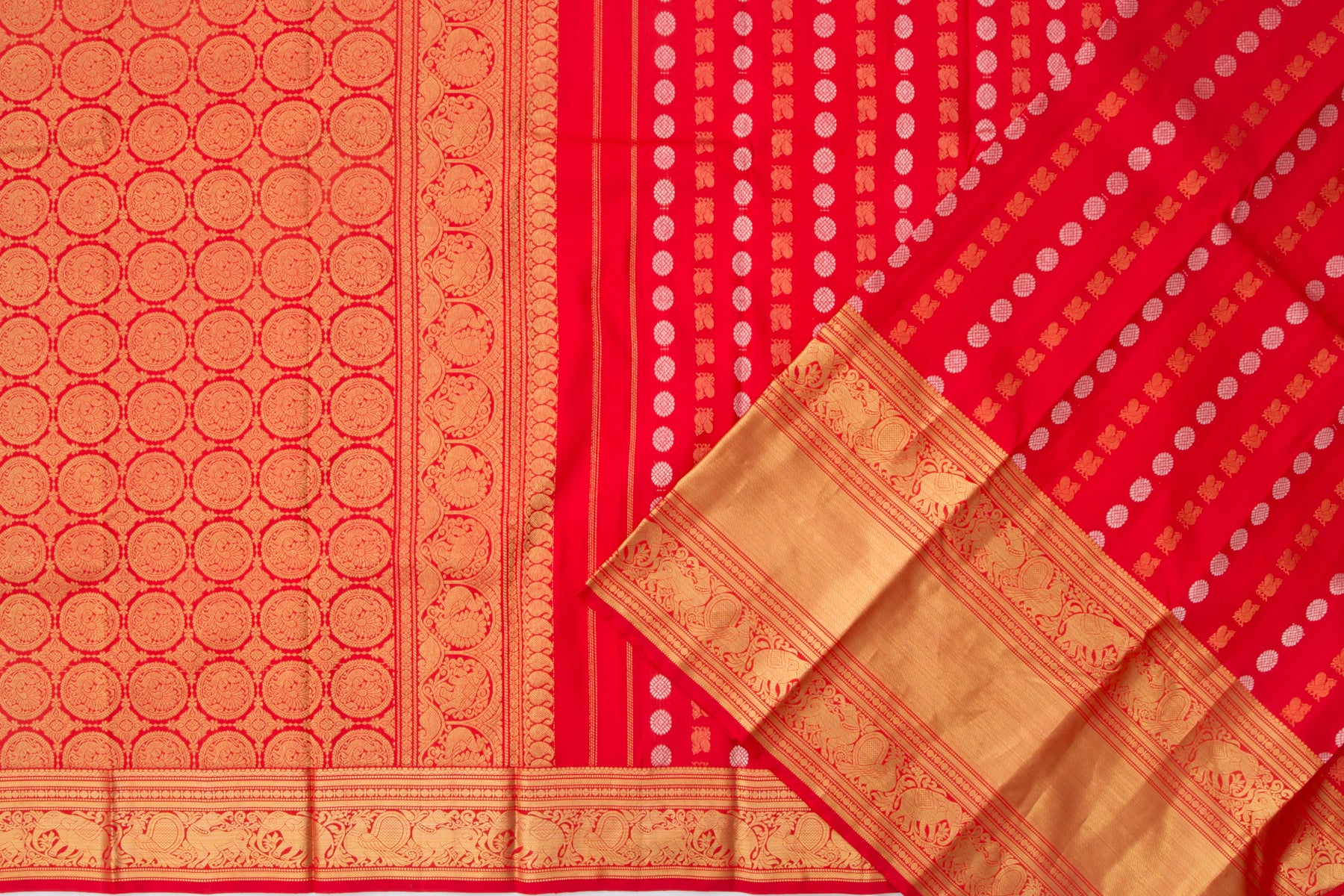 Kanchipuram Silk Butta Red Saree