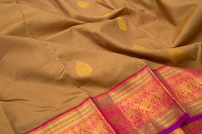 Kanchipuram Silk Butta Brown Saree