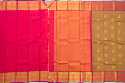 Kanchipuram Silk Butta Brown Saree