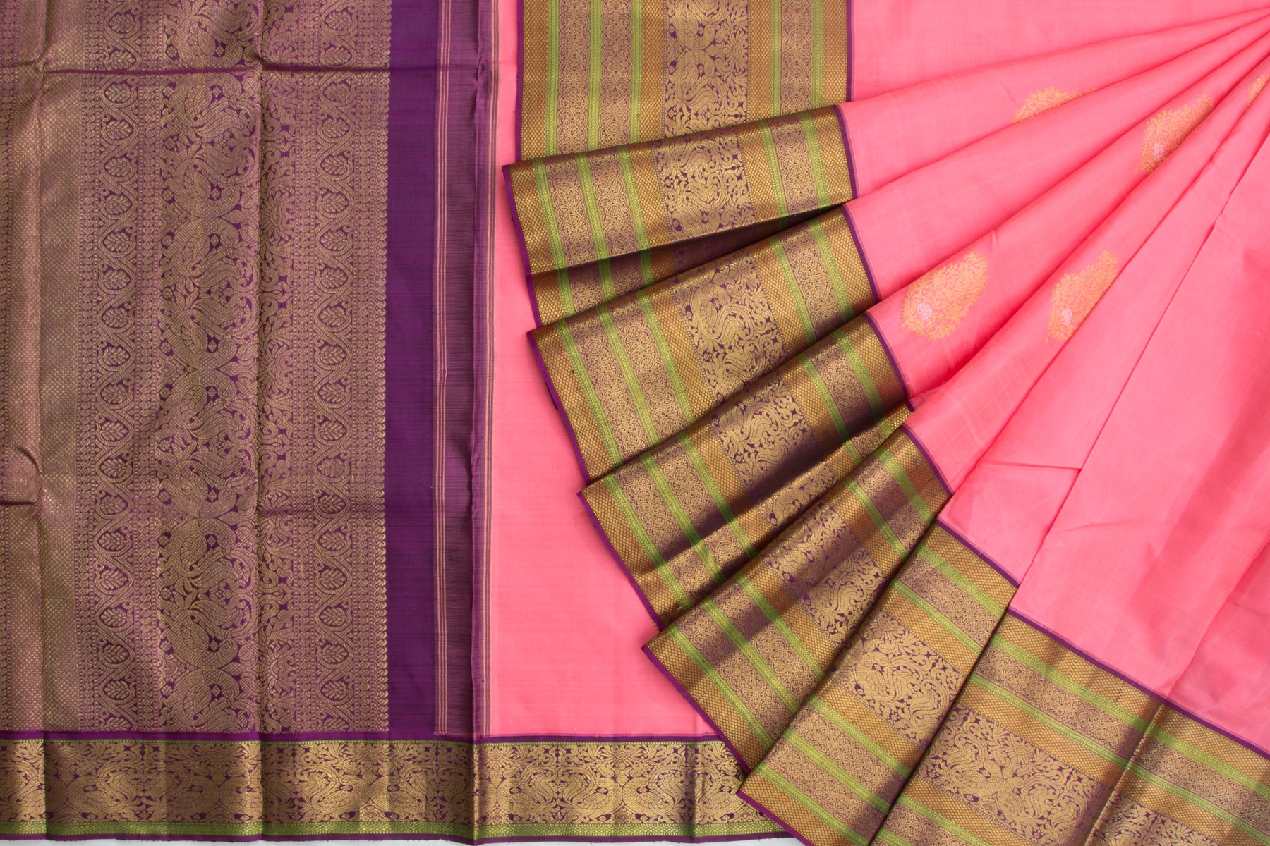 Kanchipuram Silk Butta Candy Pink Saree