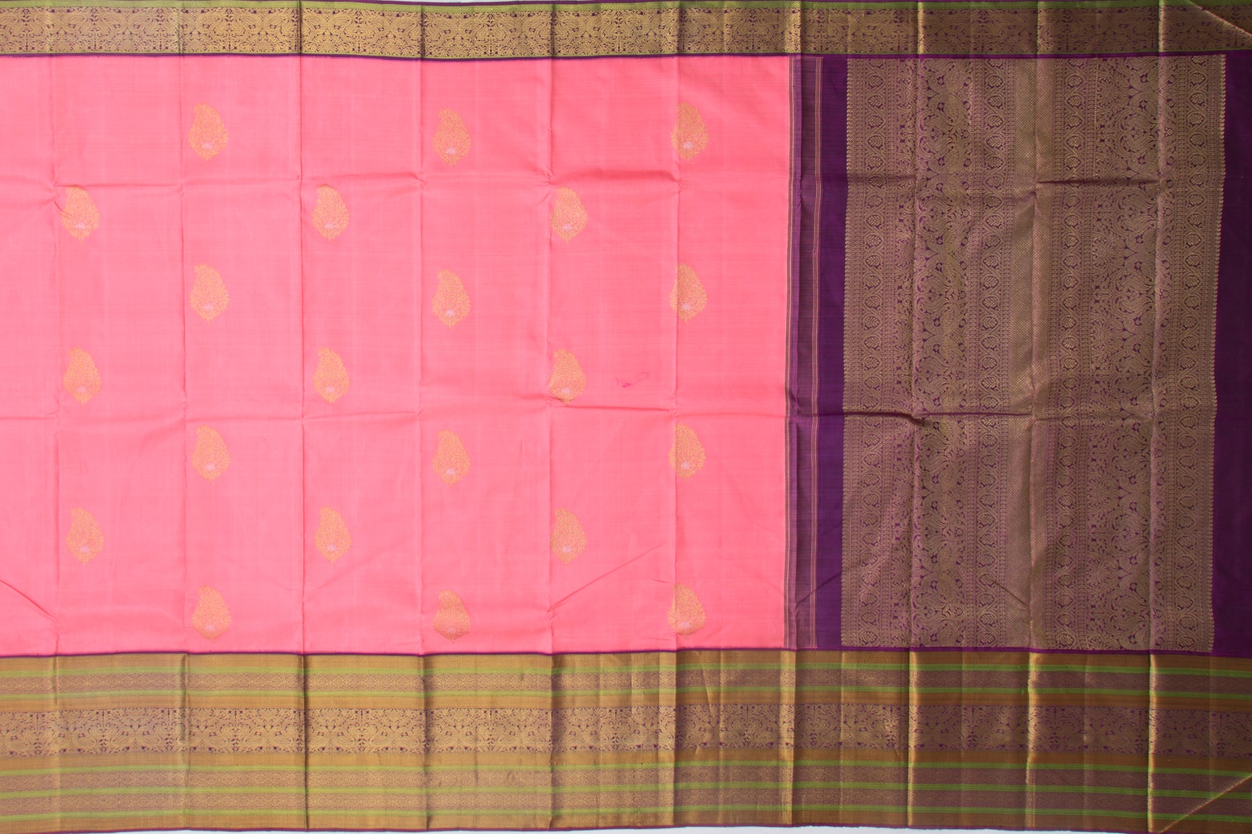 Kanchipuram Silk Butta Candy Pink Saree
