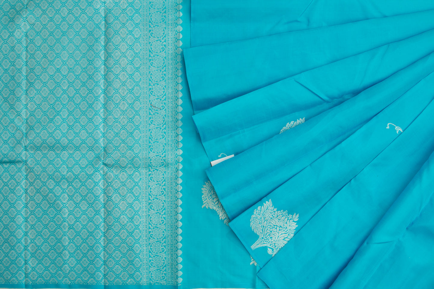 Kanchipuram Silk Brocade Aqua Blue Saree/5077626_2.jpg