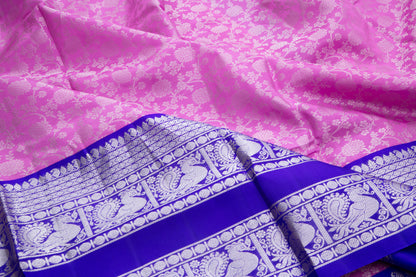 Venkatagiri Silk Jaal Pink Saree