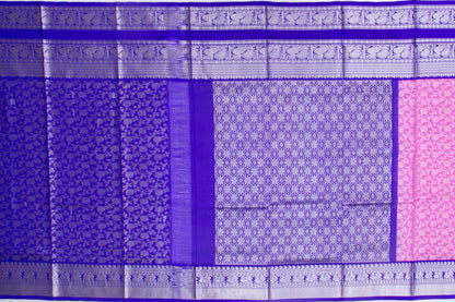 Venkatagiri Silk Jaal Pink Saree