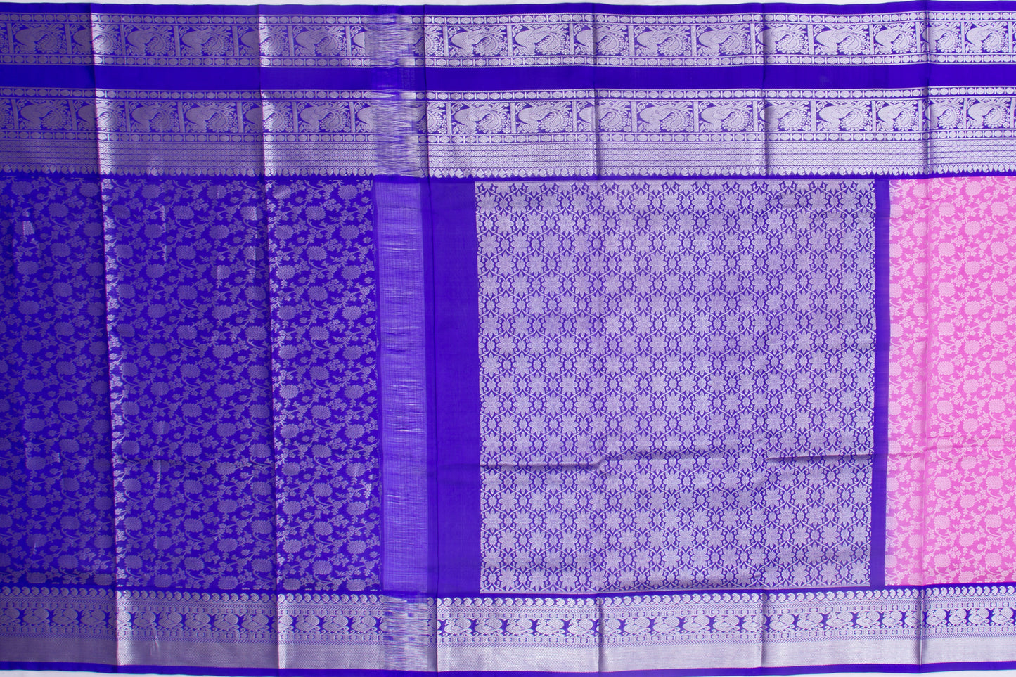 Venkatagiri Silk Jaal Pink Saree