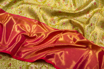 Kanchipuram Silk Tissue Brocade Green Saree