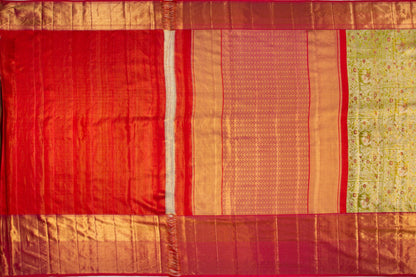 Kanchipuram Silk Tissue Brocade Green Saree