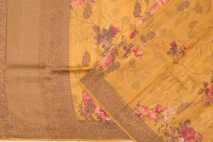 Munga Tussar Printed Yellow Saree/5081789_2.jpg