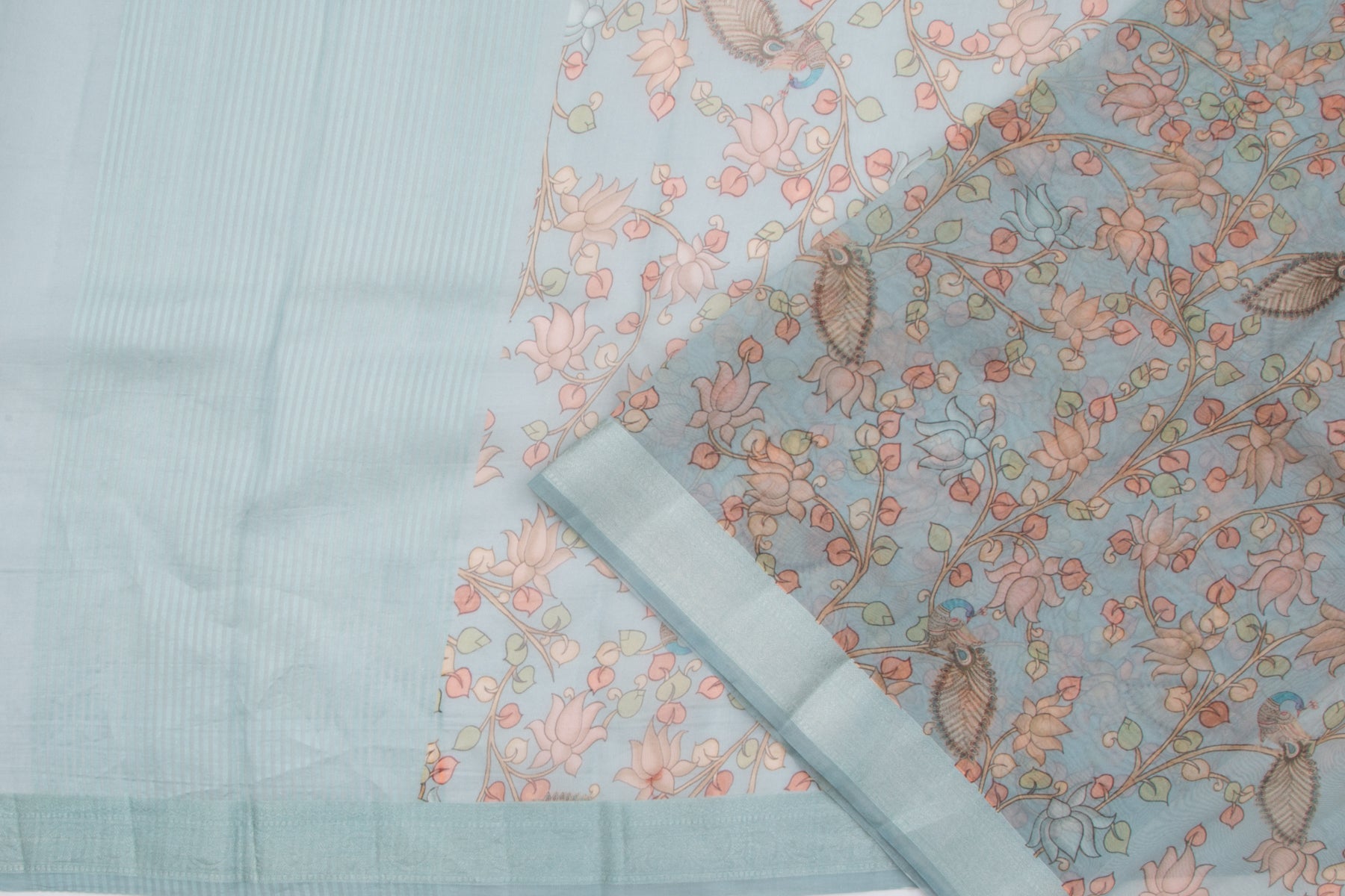 Organza Floral Printed Pastel Blue Saree/5082697_2.jpg