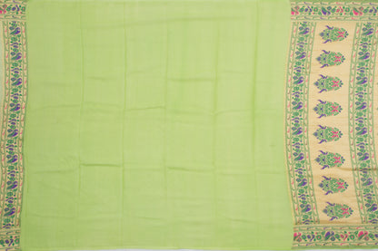 Banarasi Georgette Lines Pastel Green Saree