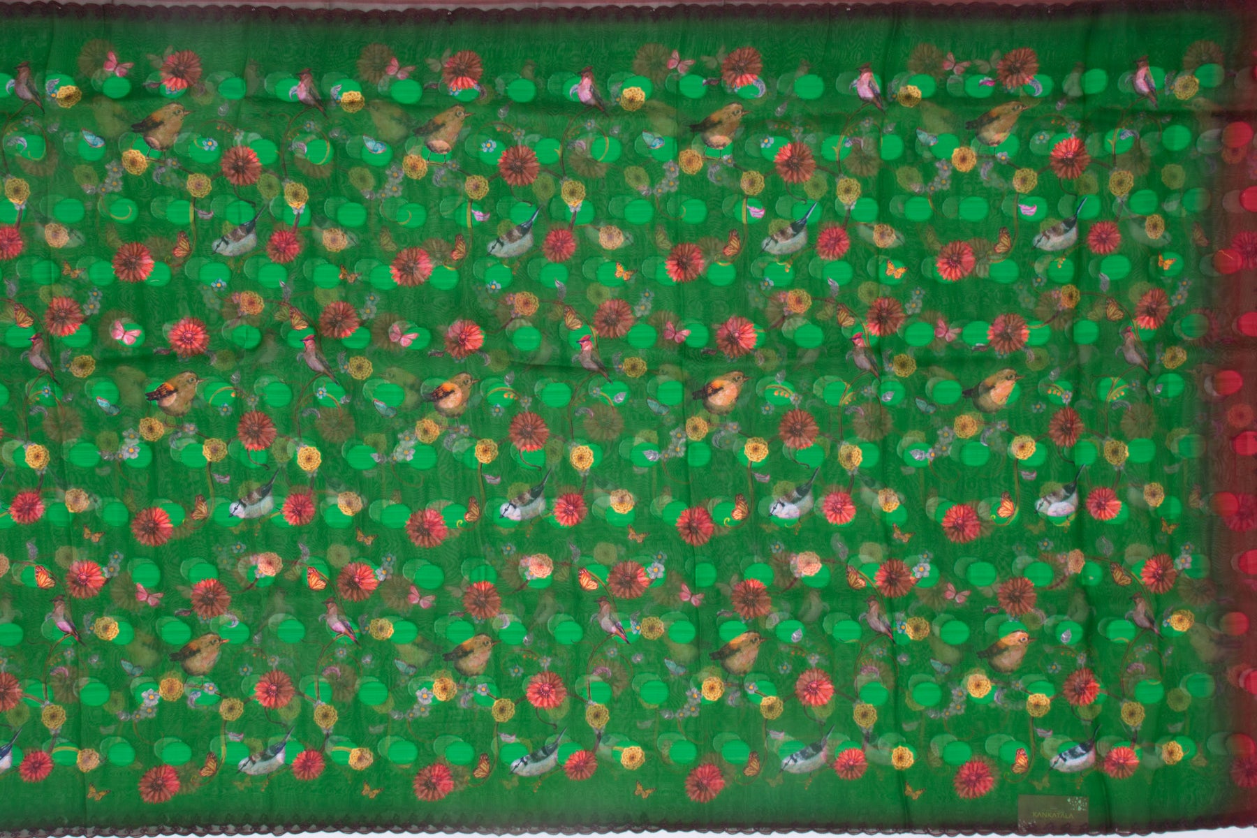 Organza Printed Green Saree