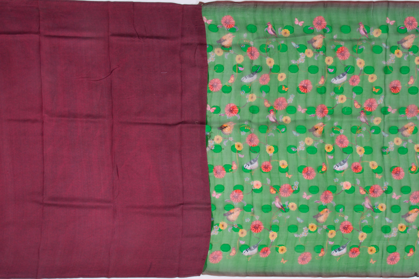 Organza Printed Green Saree