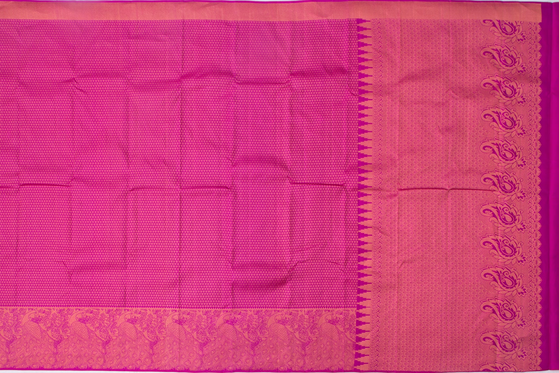 Kanchipuram Silk Brocade Pink Saree