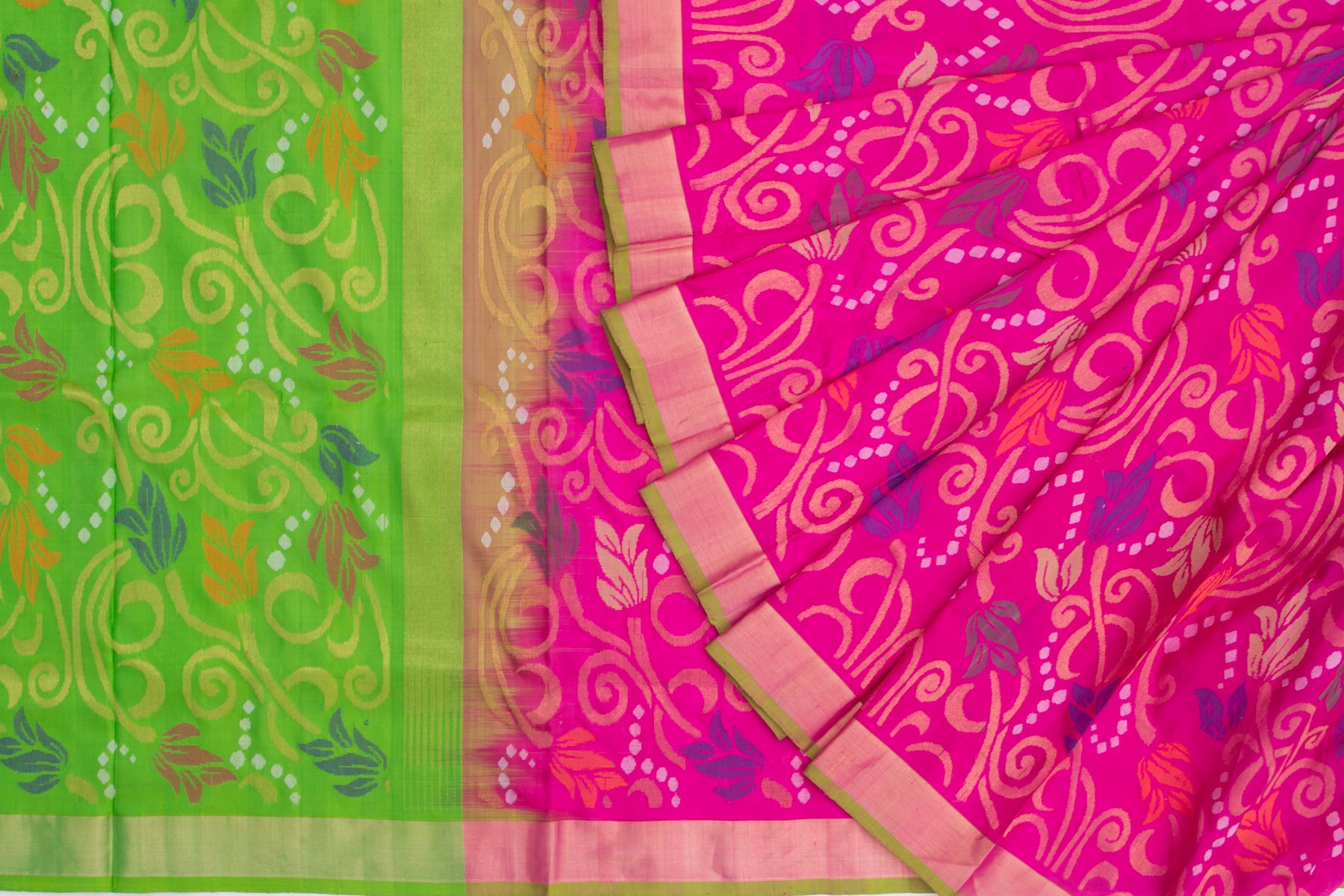 Uppada Silk Jamdani Jaal Pink Saree/5088769_2.jpg