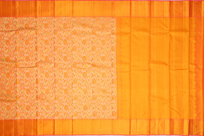 Kanchipuram Silk Tissue Jaal Orange Saree