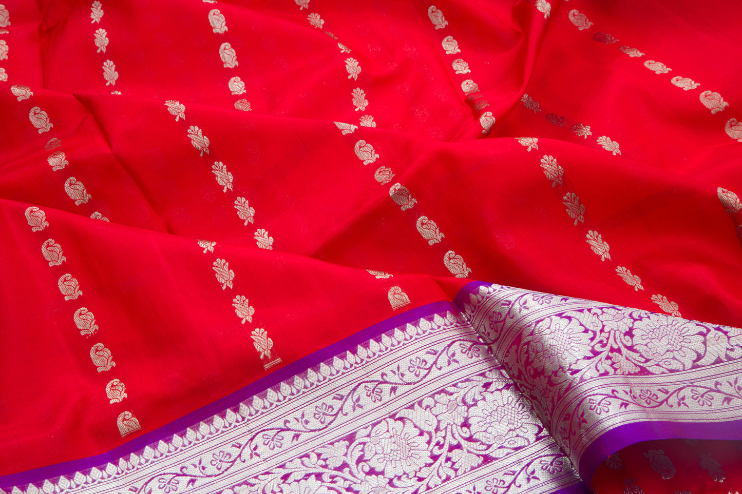 Venkatagiri Silk Brocade Red Saree