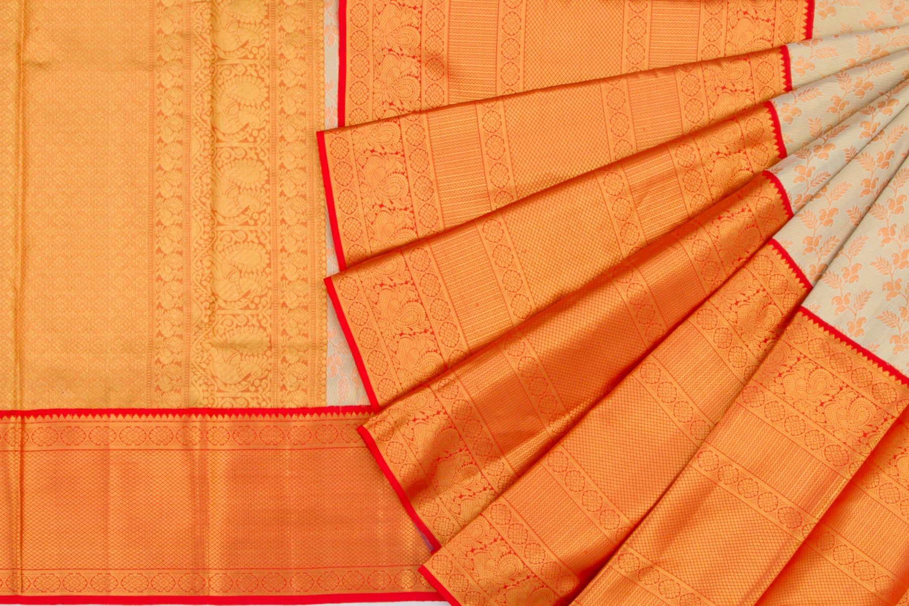 Kanchipuram Silk Tissue Brocade Gold Saree