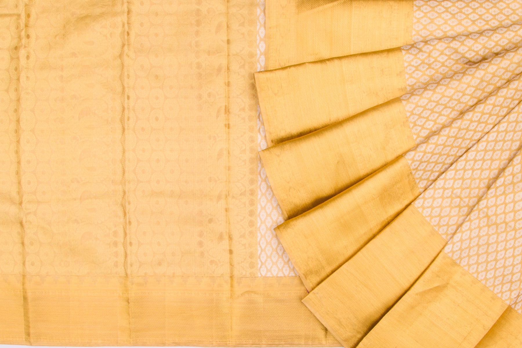 Kanchipuram Silk Tissue Brocade Gold Saree
