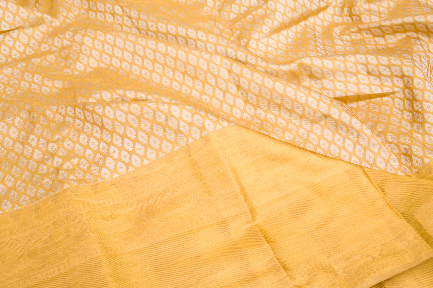 Kanchipuram Silk Tissue Brocade Gold Saree