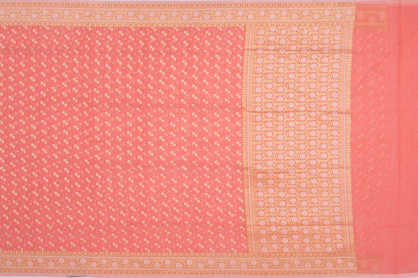 Organza Butta Peach Saree