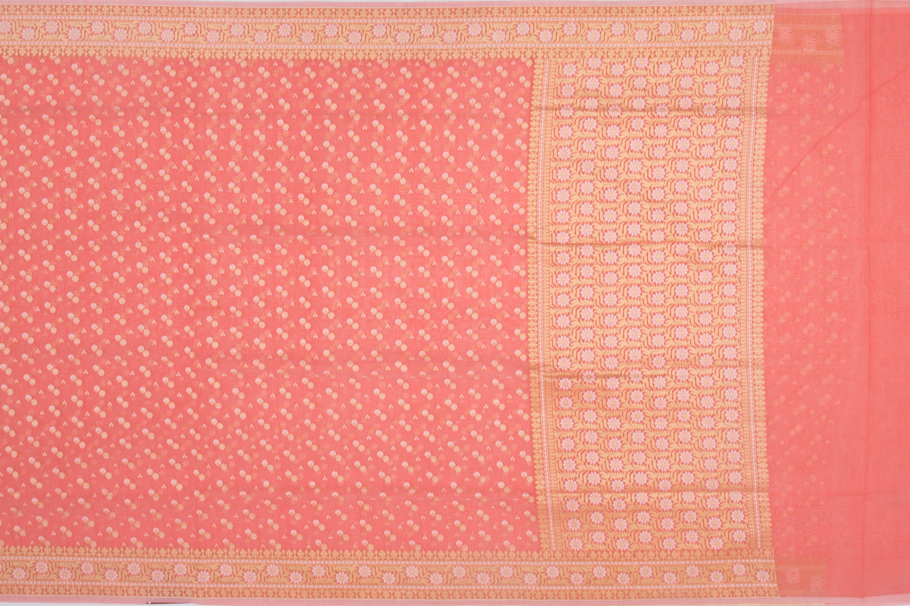 Organza Butta Peach Saree