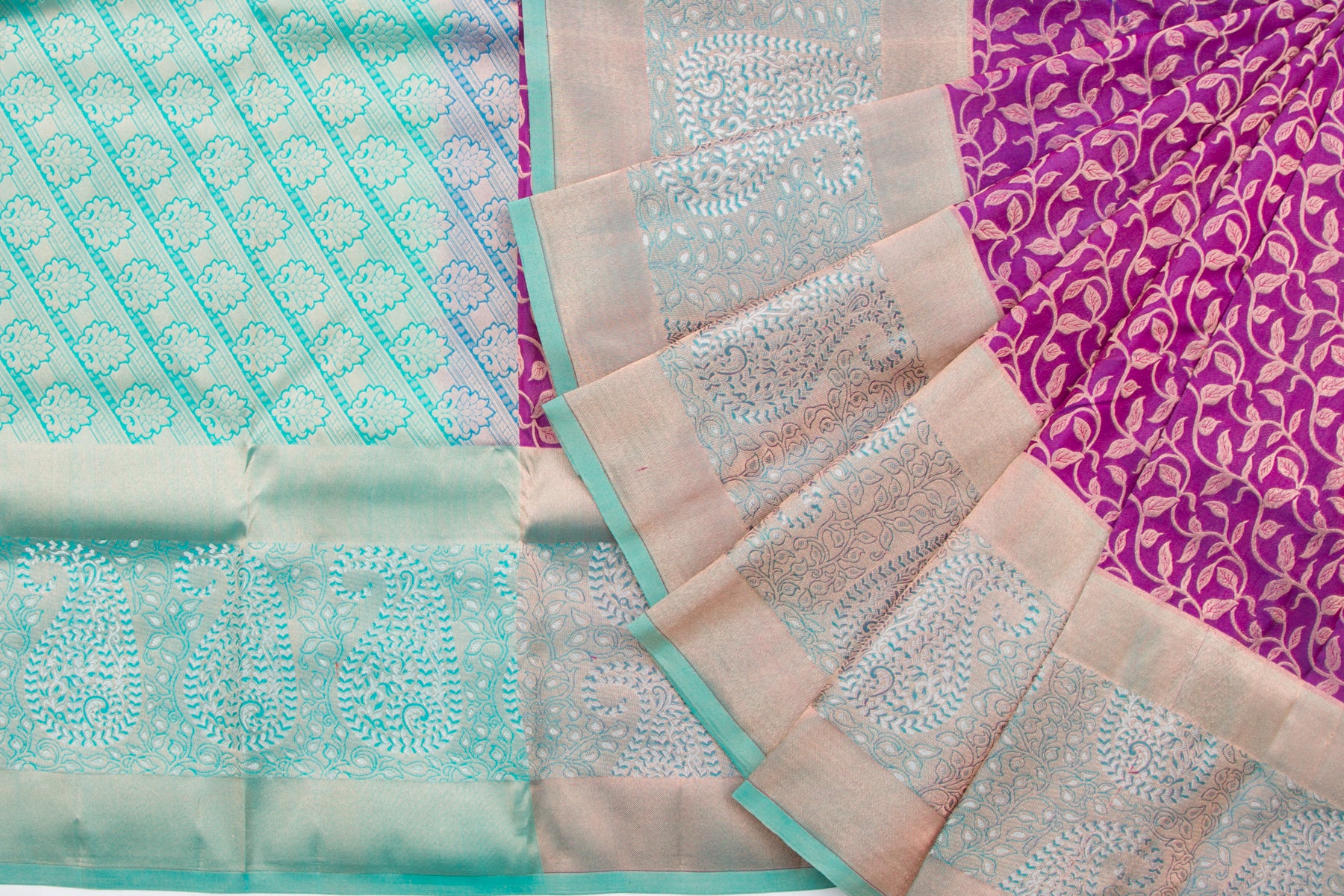 Kanchipuram Silk Jacquard Purple Saree