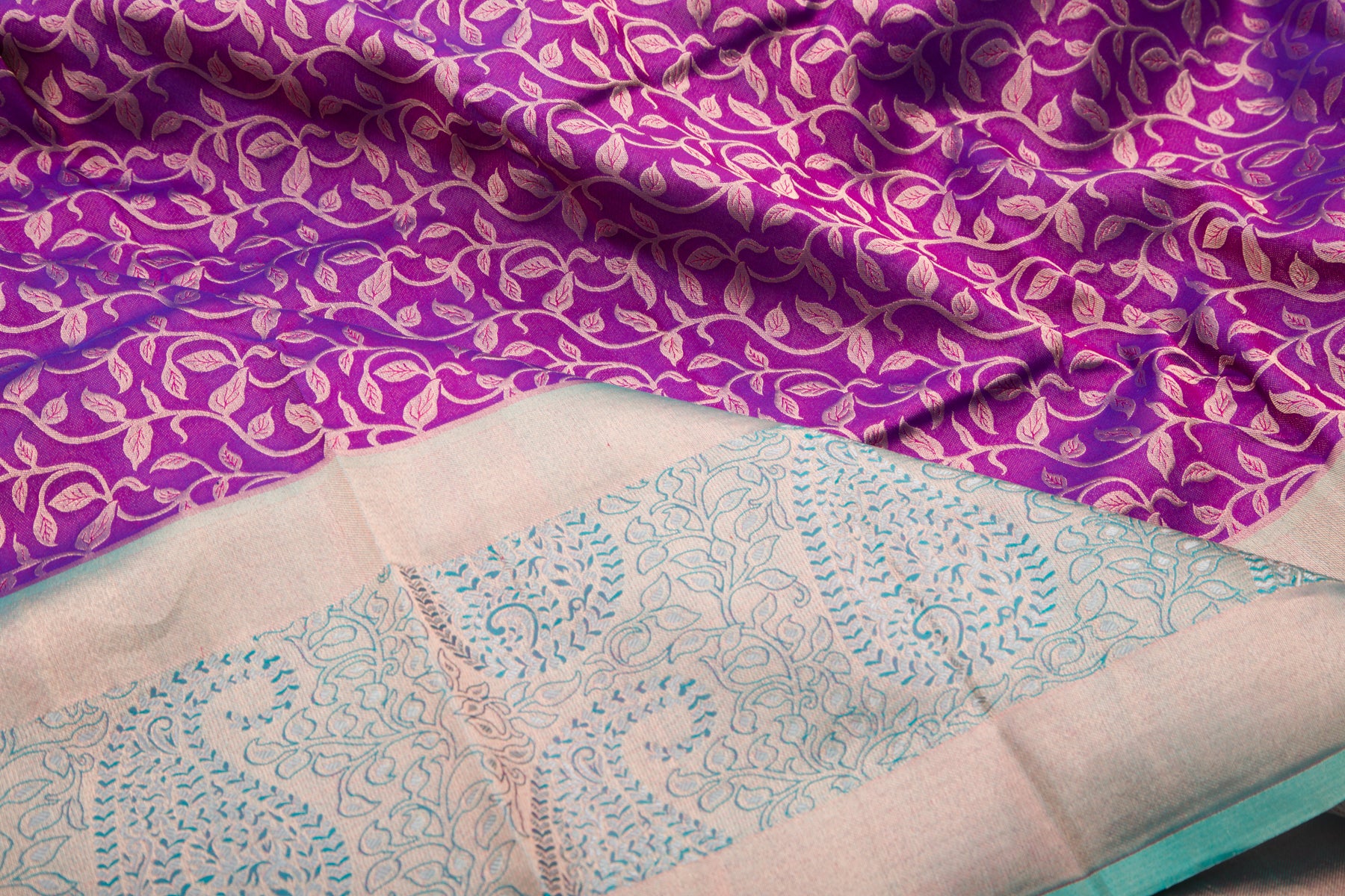 Kanchipuram Silk Jacquard Purple Saree