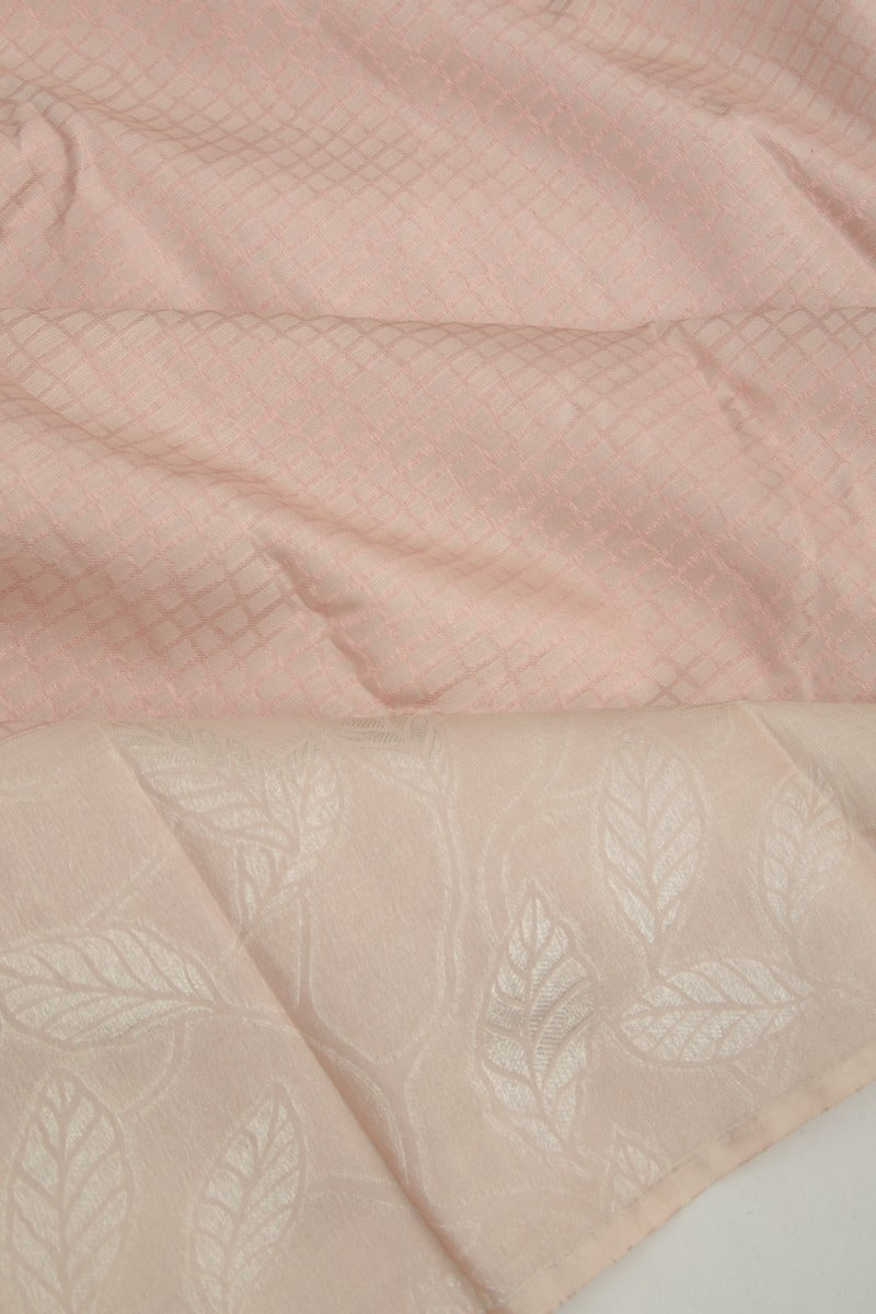 Kanchipuram Silk Checks Beige Saree
