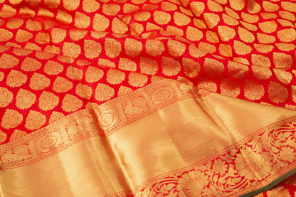 Taranga Kanchi Silk Brocade Red Saree