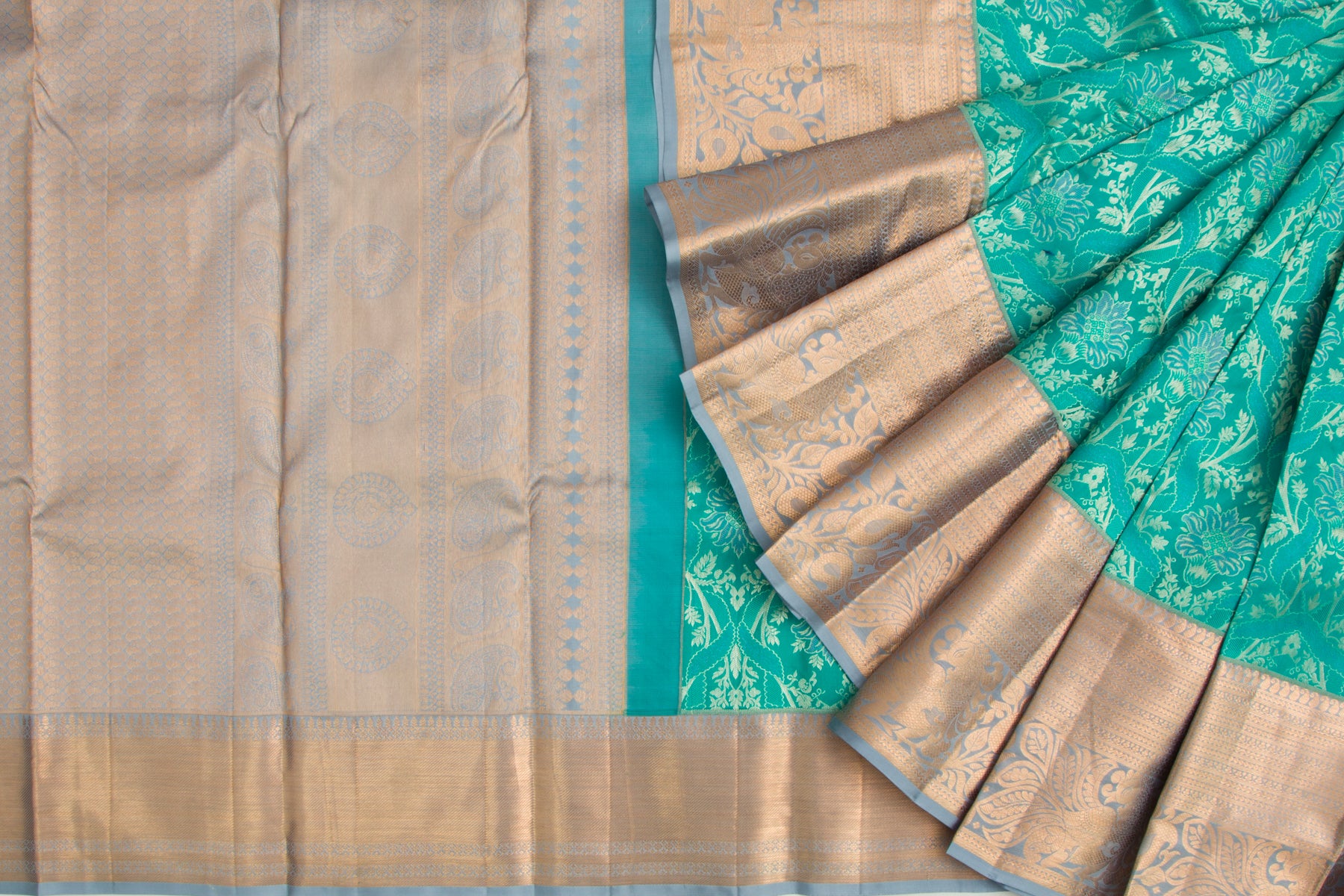 Kanchipuram Silk Jacquard Green Saree